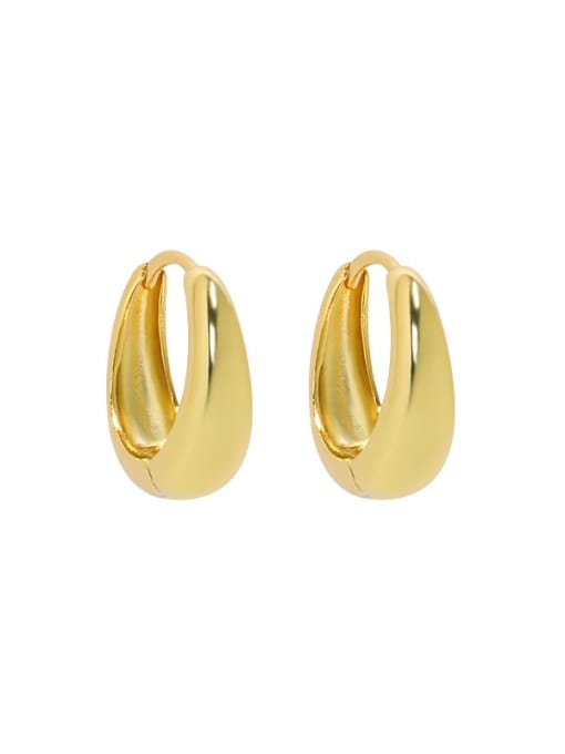 18K gold [10mm] 925 Sterling Silver Geometric Luxury Huggie Earring